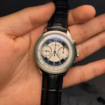 40-миллиметровые роскошные мужские часы Pilot с циферблатом в виде глаза панды, хронограф, водонепроницаемый механизм Seagull St1901, модные механические часы для мужчин