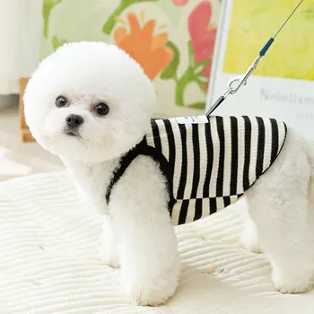 Корейская версия подтяжек Cherry Puppy, дышащая жилетка для домашних животных, летняя одежда с фруктами, Плюшевая крутая открытая рубашка, модная одежда для собак