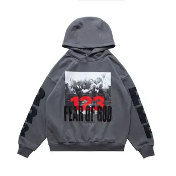 Мужская толстовка с поролоновым буквенным принтом в стиле хип-хоп, свободная толстовка с капюшоном, уличная одежда, пуловер Y2K, пальто, осень и зима