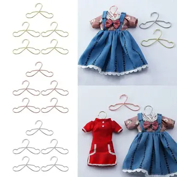 5ШТ 75 мм/120 мм Вешалки для кукольной одежды Аксессуары для кукол Металлические Миниатюрные вешалки для украшения мини-гардероба Вешалки для хранения кукольного домика