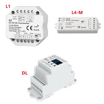 Контроллер адреса DMX 0/1-10V Преобразователь сигнала RF 0/1-10V диммер и декодер DMX 0/1-10V, выводящий 1 или 4-канальный сигнал 0/1-10V