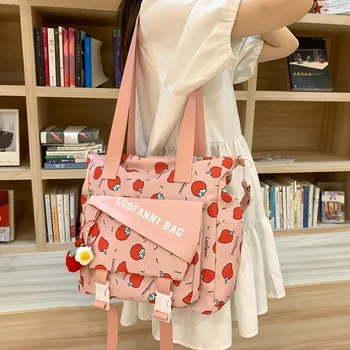 Японская модная холщовая сумка через плечо с буквами большой емкости, дорожные сумки, кошелек, повседневные Простые сумки через плечо, женские сумки-тоут