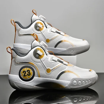 Профессиональный мужской баскетбольный модный тренд Баскетбольная обувь с противоскользящим верхом Пара дышащих баскетбольных ботинок
