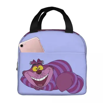 Чеширский кот Термоизолированная сумка для ланча, изолированная сумка для бенто, Многоразовая сумка для бенто, переносная сумка для ланча, школьный учитель