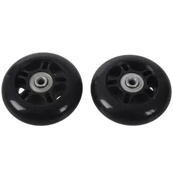 2 комплекта сменных колес для багажа размером 64x18 мм / роликовых коньков на открытом воздухе черного цвета