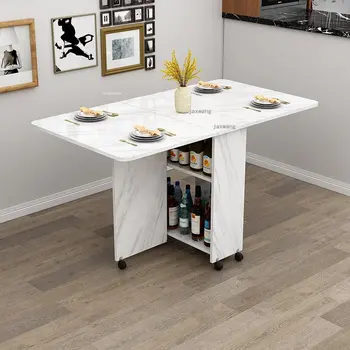 Современные креативные обеденные столы с подвижным шкивом, Скандинавский деревянный складной стол, мебель для столовой, домашний шкаф для хранения, Обеденный стол