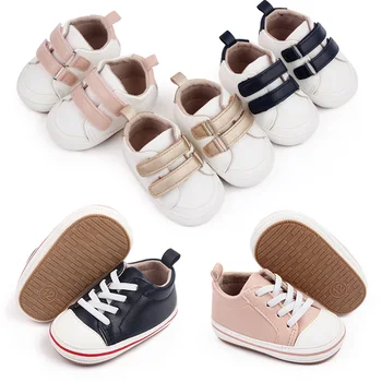 Citgeett, осень, для маленьких мальчиков и девочек, однотонная обувь контрастного цвета, искусственная кожа, противоскользящая подошва, Обувь для первых ходунков