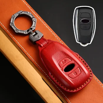 Роскошный кожаный чехол для ключей от автомобиля Fob Shell для Subaru BRZ XV Forester Legacy Outback Автомобильные Аксессуары