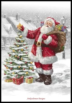 Санта Клаус 13 - Счетные наборы для вышивки крестом - Поделки ручной работы, Вышивка 14-Каратные наборы Aida DMC Color