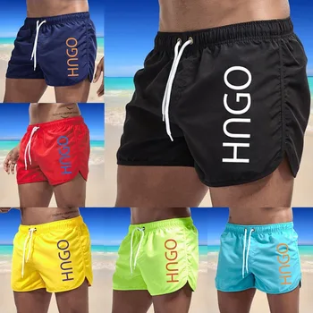 Трендовые новые мужские шорты для плавания 2023 года, легкие быстросохнущие сексуальные пляжные шорты с низкой талией, мужские шорты для купания, летние пляжные шорты