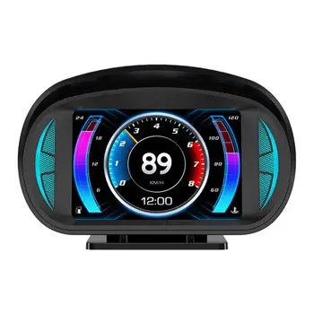 Автомобильный HUD-дисплей, многофункциональный датчик OBD/ GPS, универсальная сигнализация о превышении скорости, подключи и играй, частота вращения, окружающий свет
