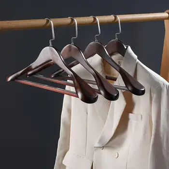 Вешалки для одежды, Органайзер для хранения одежды в гардеробе, с нескользящим плечом, Деревянная вешалка для рубашек, пиджаков, пальто, вращающаяся на 360 градусов