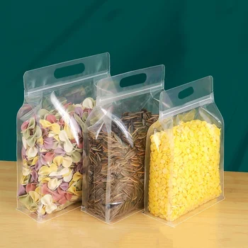 50шт Прозрачная пластиковая упаковка для пищевых продуктов, сумка с ручкой на молнии, портативное герметичное хранилище, конфеты, зерна, чай, орехи, сухофрукты
