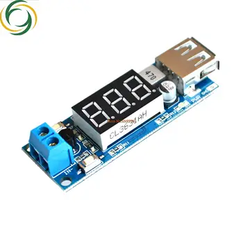 Модуль понижающего питания постоянного тока /измеритель напряжения батареи + зарядка через USB 5V 2A