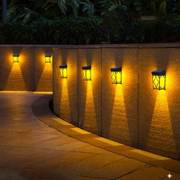 Ретро Золотой настенный светильник на солнечной энергии Многофункциональный Подвесной светильник Для внутреннего дворика