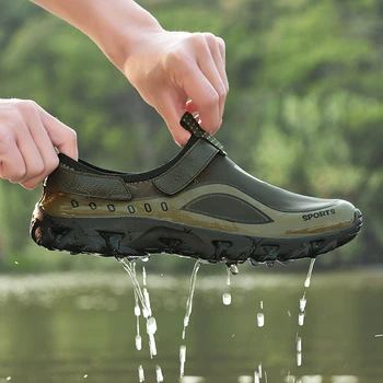 Новые походные ботинки, Мужские дышащие Водные кроссовки для пеших прогулок, Уличная Лесная обувь для бега по пересеченной местности, спортивная обувь для горных походов Вверх по течению