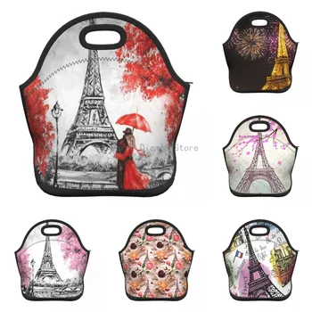 Изолированная сумка для ланча Винтажная Парижская Эйфелева башня 1, ланч-бокс, термосумка для еды, чехол для работы, путешествий, пикника, школы