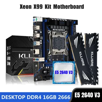Комбинированный комплект материнской платы Kllisre X99 LGA 2011-3 Xeon E5 2640 V3 CPU DDR4 16 ГБ (2ШТ 8G) Настольной памяти 2133 МГц