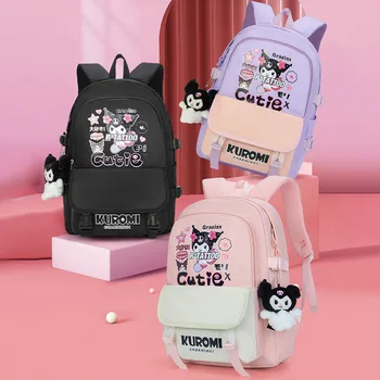 1шт Школьный рюкзак Kuromi для девочек, рюкзак Kawaii, третий Шестой класс, милые ученики начальной школы, канцелярские принадлежности для младших классов Большой емкости