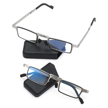 Очки для чтения с защитой от UV400 в футляре Очки для пресбиопии с синим светом Очки для чтения Складные Очки для чтения