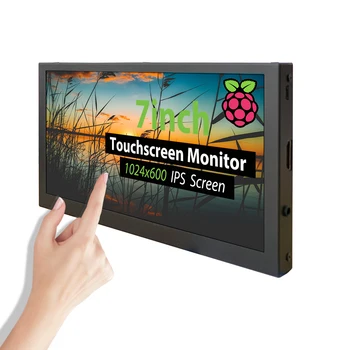 НОВЫЙ 10,1 7 дюймовый IPS портативный монитор 1024x600 с двумя динамиками и емкостным сенсорнымЖКдисплеем для Raspberry Pi Windows Mac