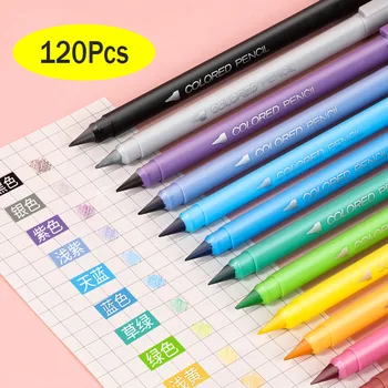 120 цветов, вечные карандаши, позы студентов, не затачивающие карандаши, детские карандаши для рисования, цветные карандаши для рисования оптом