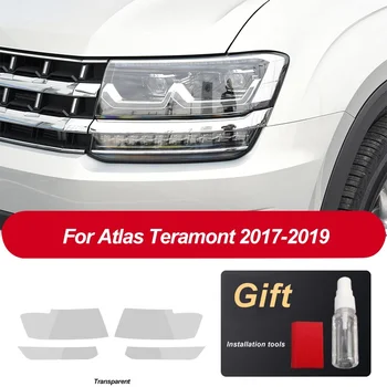 2 шт. защитная пленка для автомобильных фар для VW Atlas Tramonte2017 2018 2019 Наклейка из ТПУ на фару, прозрачные черные аксессуары