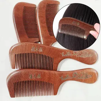 Антистатическая расческа с мелкими зубьями Модный инструмент для укладки волос ручной работы Деревянная расческа для распутывания волос Аксессуары для волос