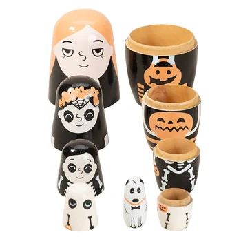 Подарок для вечеринки на Хэллоуин, детские штабелируемые игрушки, мультяшные штабелируемые куклы, деревянный ребенок Gan 12 ui