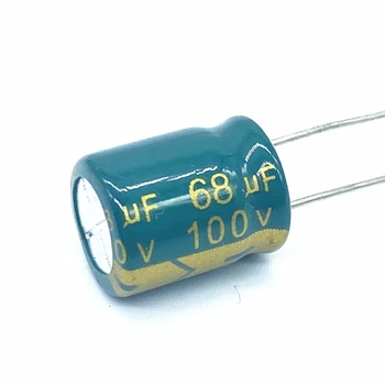 100 шт./лот 68 МКФ 100 В 68 МКФ алюминиевый электролитический конденсатор размер 10X13 20%