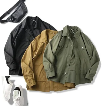 Военная куртка-карго для мужчин, весна-осень, однотонные боевые куртки в стиле ретро, мужская повседневная куртка-бомбер, тактическая верхняя одежда