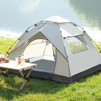 2023 Новая походная палатка на открытом воздухе, удобная полноавтоматическая Водонепроницаемая и солнцезащитная Быстрораскрывающаяся палатка, палатка для кемпинга на 3-4 человека