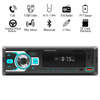 Универсальное автомобильное FM-радио с 2,5-дюймовым экраном, светодиодный цифровой дисплей, Bluetooth 5.0, стерео MP3-плеер, музыкальный USB/SD с встроенным входом AUX